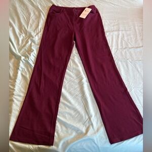 AFITNE‎ Womens Bootcut Yoga Pants Burgundy Wine High Waist Activewear NWT Small
